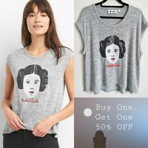 STAR WARS Princess Leia Grey Sleeveless Top XL